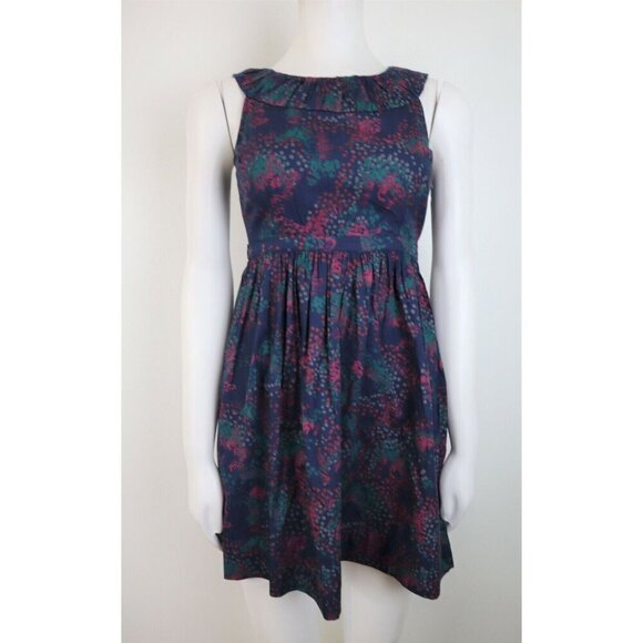RED CAMEL - JUNIOR'S BLUE FLORAL PRINT DRESS - SIZE 1 - - Picture 1 of 7